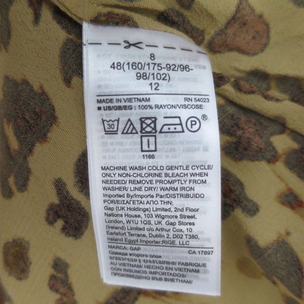 Gap Leopard Print Wrap Midi Dress Size 8 - Picture 8 of 9